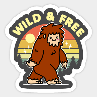 Sasquatch Wild and Free Kawaii Bigfoot Sticker